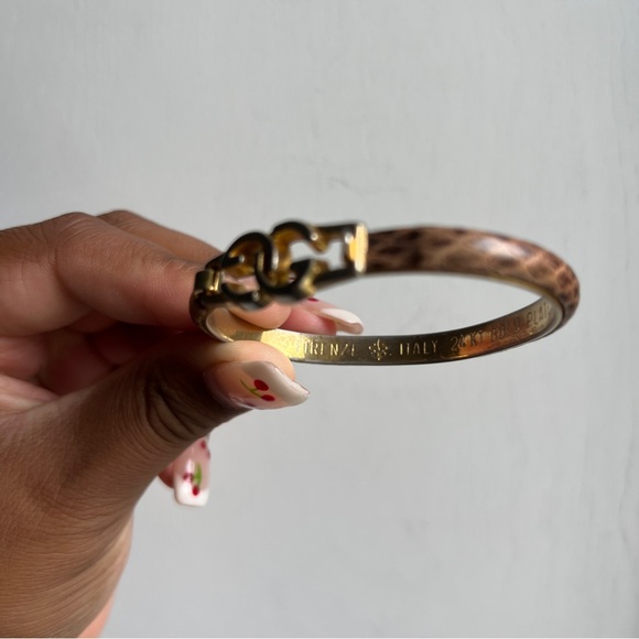 Authentic Vintage Brown Gucci Snakeskin Bangle Bracelet - Picture 5 of 7
